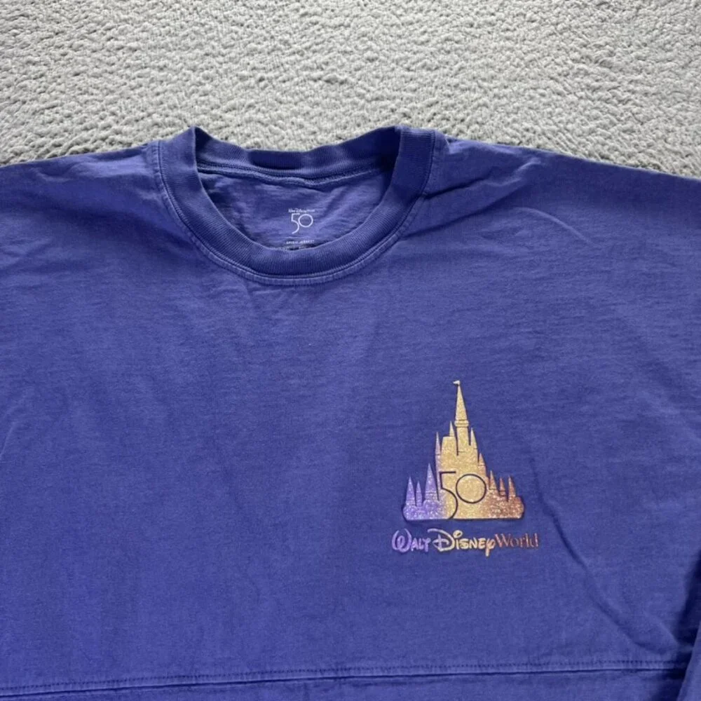 Disney Spirit Jersey Adult XL Purple Walt Disney Wolrd 50th Anniversary Castle - Picture 3 of 10